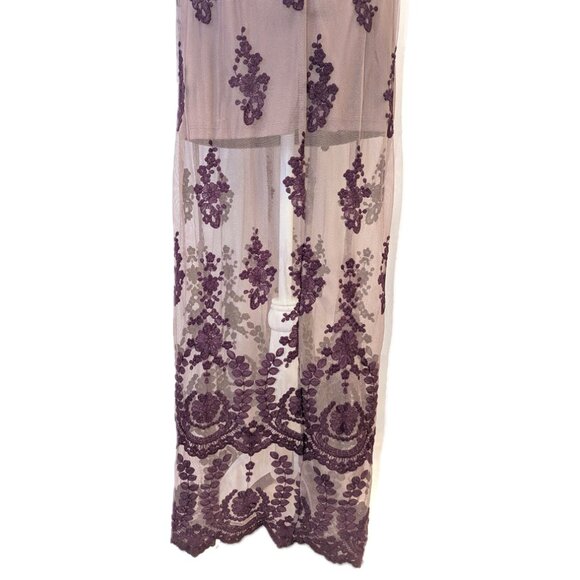 Altar’d State | Plum Purple Apololina Lace Mesh Overlay Maxi Dress | Size Small - Picture 4 of 16